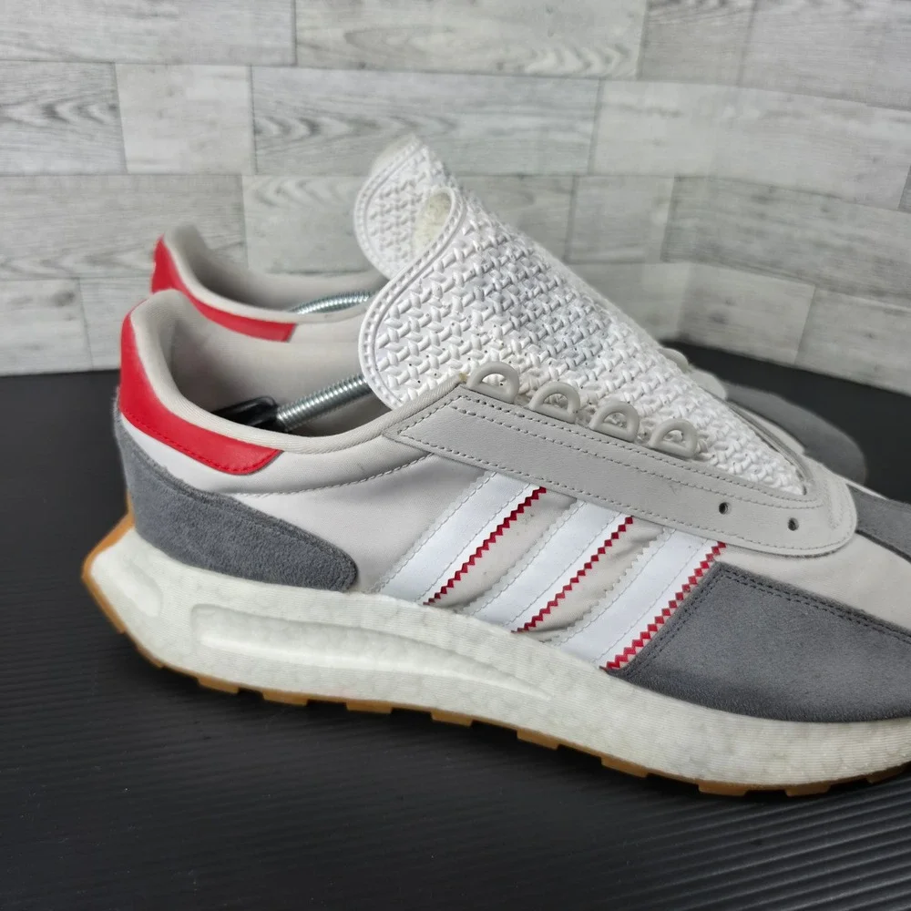 Adidas Retropy E5 Grey White Red Boost Sneakers GW0558 Mens 13